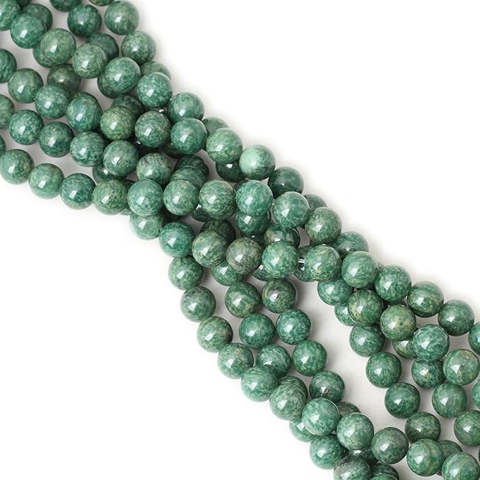 cheavian 35pcs 10mm natural african jade gemstone round loose beads for jewelry making diy findings 1 strand 15"