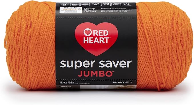 Red Heart Super Saver Jumbo Yarn, Pumpkin