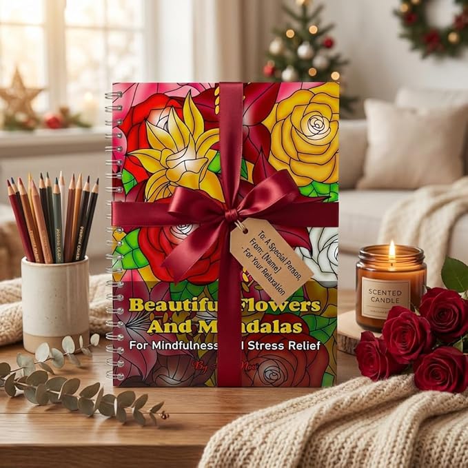 Adult Coloring Book for Women - Mandala and Flowers Designs - Stress Relief & Relaxation – Thick Paper Perforated Pages, Large A4 Format (40 Designs)