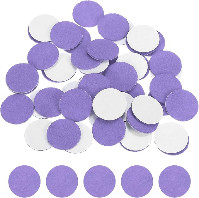 uxcell 100 Pcs Adhesive Felt Circles, 3/4" Round Non-Woven Felt Pads Stickers Dots Pre Cut for DIY Crafts Sewing Handcraft Costume Holiday Decoration, Light Purple