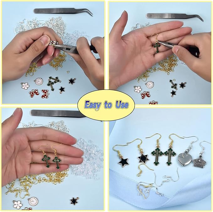 600Pcs Hypoallergenic Earring Hooks, Rose Gold Earring Making Kit, Supplies with Earring Backs and 4mm Jump Rings for Jewelry Making (Rose Gold)