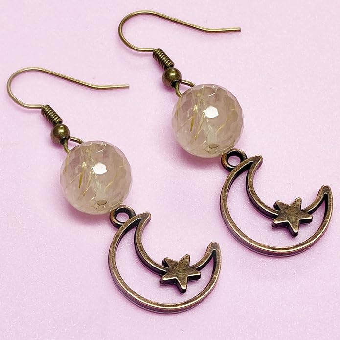 Heather's cf Celestial Beads Moon Charms Pendant Jewelry Making Earrings Necklace Bracelet Kit Findings Jump Rings Lobster Clasp Vintage Finish Plated Non Tarnish Look (Silver Star, 79-150Pcs)