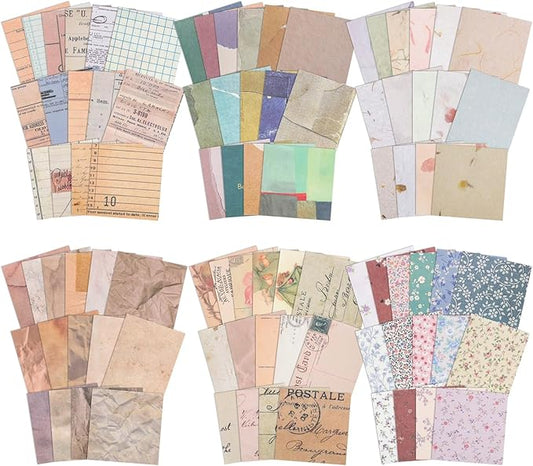 360 Pcs Vintage Scrapbook Paper, Journaling Supplies Kit, Delicate Decorative Paper with Floral Stickers & Multi-Size Scrapbook Paper for Junk Journal, DIY Collage Art, Vintage Crafts