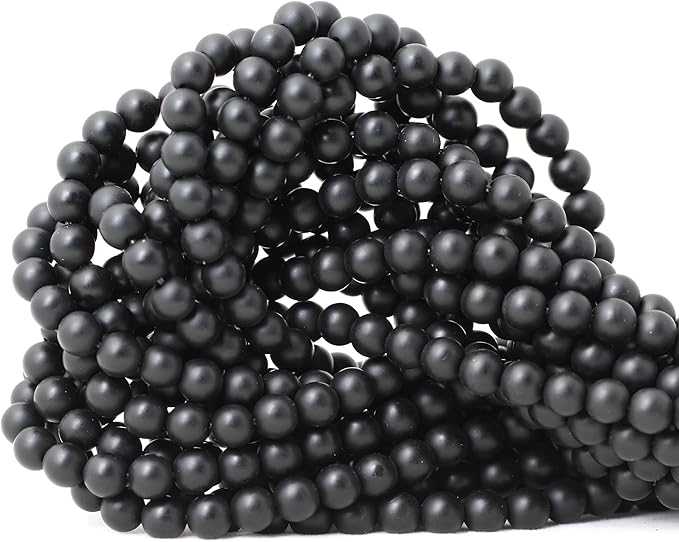 60PCS 6mm Natural Matte Black Onyx Round Loose Beads DIY Bracelet Necklace Materials 1 Strand 15"