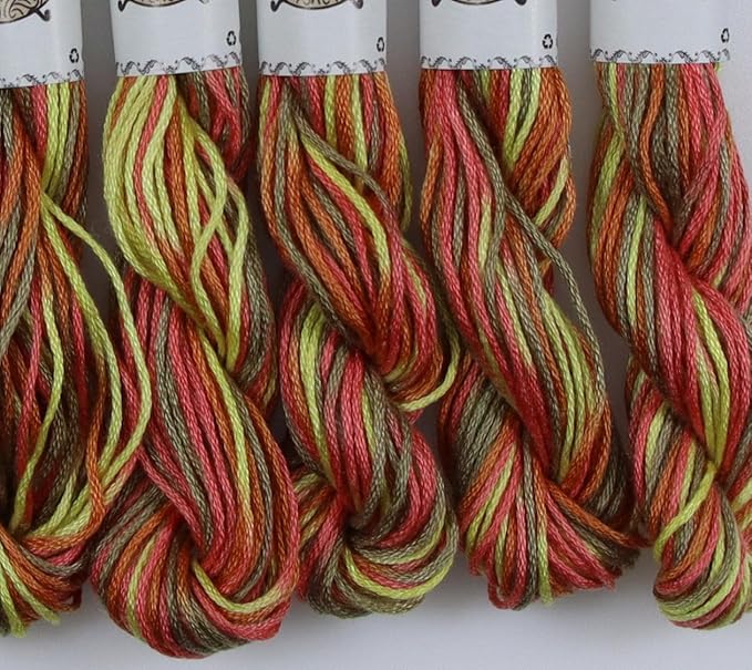 KCS Big skeins of 25 Meters Size 25 Color Variegated Cross Stitch Stranded Threads,6 skeins,4510