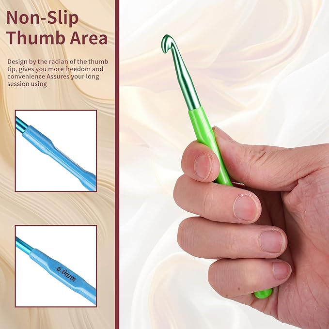 Ergonomic Crochet Hook, Crochet Needles, Ergonomic Handle Crochet Hook, Colorful Soft Handle Knitting Needles, Suitable for Beginners and Experienced Crochet Enthusiasts (5.5mm)