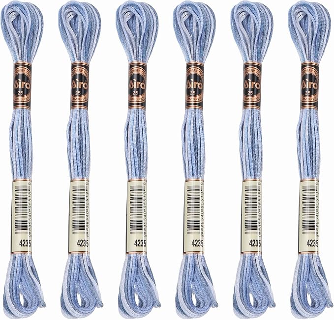 PATIKIL 6 Skeins Embroidery Floss, Polyester Embroidery Threads Bracelets String for Cross-Stitch Hand Embroidery, Blue Purple