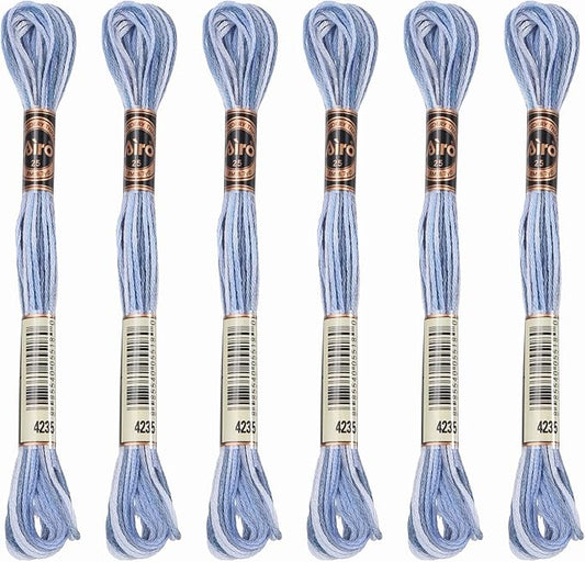 PATIKIL 6 Skeins Embroidery Floss, Polyester Embroidery Threads Bracelets String for Cross-Stitch Hand Embroidery, Blue Purple