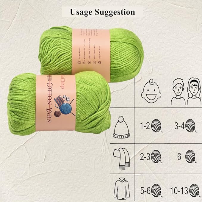 Acrylic Yarn for Crocheting Hand Knitting Crochet Thread Green Cotton Yarn 10Balls Pack 17.6Ounces Green Yarn for Beginner