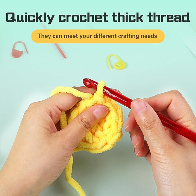 8 mm Crochet Hook, Large Crochet Hooks for Chunky Yarn Ergonomic Knitting Needles Crochet Needle for Beginners and Crocheting Yarn (8 mm)