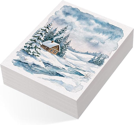 80 Sheets Watercolor Paper Bulk, 110 lb/230 GSM Cold Press Paper White Water Color Paper for Kids Child Students Adults Artists Drawing Wedding Gift Cards(9x12 Inch)