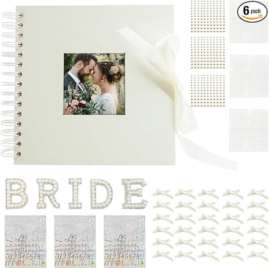8 x 8 Inch Wedding Scrapbook,Letters To The Bride Scrapbook, Photo Album Includes (photo album, letter stickers, bows, nano glue, letter and number sticker, and pearl stickers)