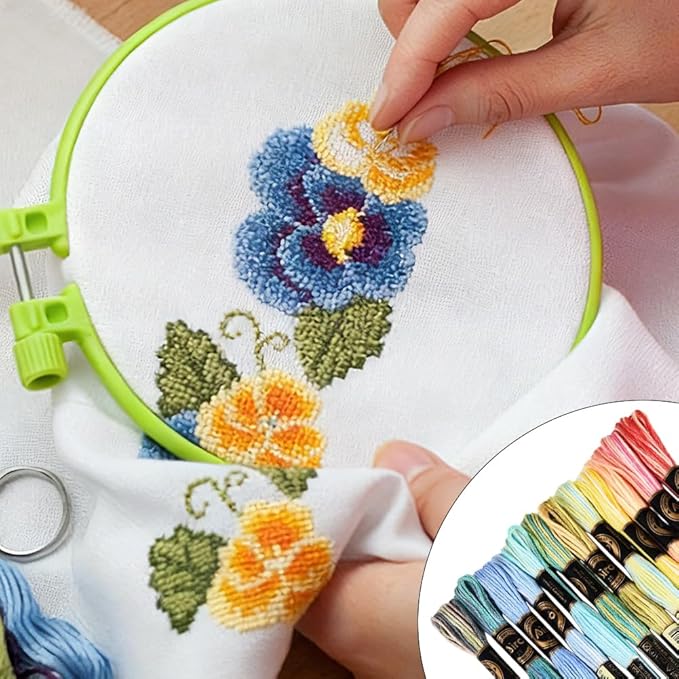 12 Skeins 105 Yards 6 Ply Variegated Cross Stitch Floss Polyester Embroidery Thread Gradient Colorful Friendship Bracelet String Yarn Bulk for Sewing Making Jewelry Needlecraft Knitting DIY