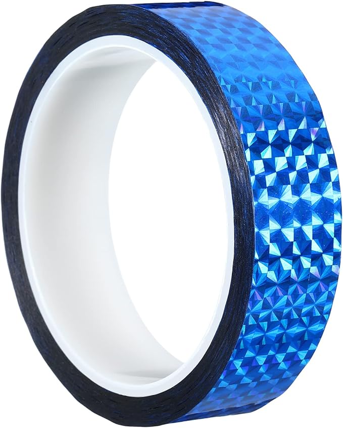 PATIKIL Prism Tape 1 Inch x 55 Yards, Holographic Metalized Reflective Adhesive for Detailing Accent Wall Decor Art, Blue