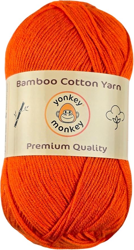 10-Pack of Yonkey Monkey 500 Grams Yarn - 70% Rayon derived from Bamboo, 30% Cotton - Orange 9020