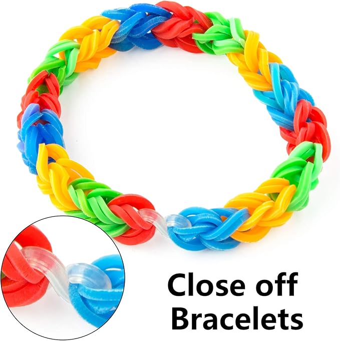FEPITO 2000 Pcs Loom Rubber Bands S Clips Plastic Band Clips Connectors Refills Kit Clip for Loom Bracelets DIY Making, Clear