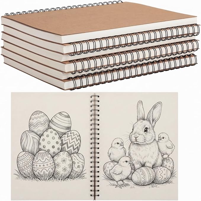 PerKoop 1 Pcs 8.5"x11" Spiral Sketch Pad A4 Large 100 Sheet Blank Notebook Sketch Pads 60 lbs (100 GSM) Back to School Gifts Sketching Drawing Pad Journals Art Sketchbook for Teachers Students Kids