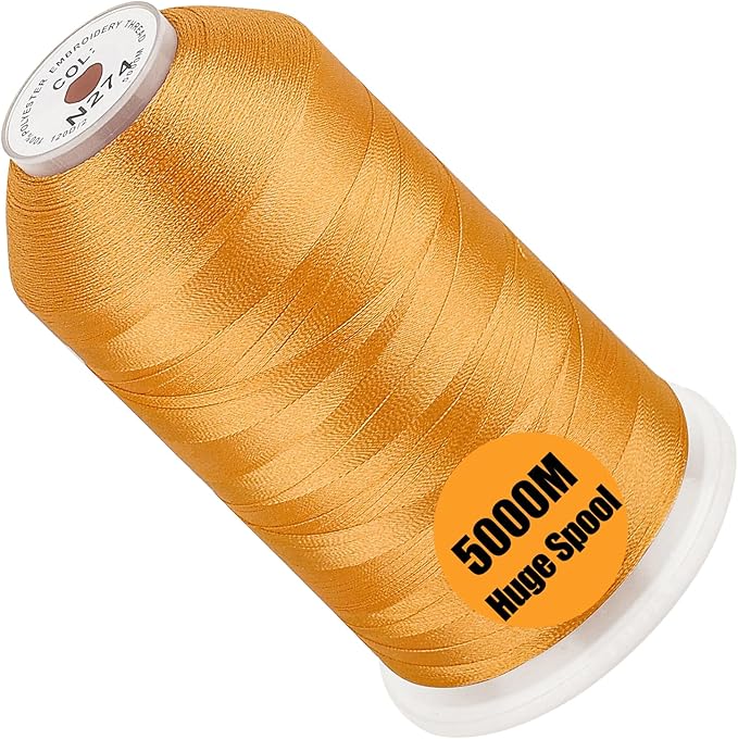 New brothread - Single Huge Spool 5000M Each Polyester Embroidery Machine Thread 40WT for Commercial and Domestic Machines - Tangerine(Janome Color)
