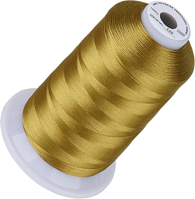 Simthread 5500Yds Embroidery Thread, 5000M High-Yardage 40WT 100% Polyester Thread – 170+ Vivid Colors, High-Speed Rated – Compatible with Brother, Singer, Janome & More - Russet Brown 330