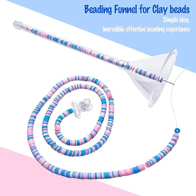 Xmada Beading Funnel - 4 PCS Jewelry Making Tools Kit with Beading Needles, Bracelets, Necklaces Making
