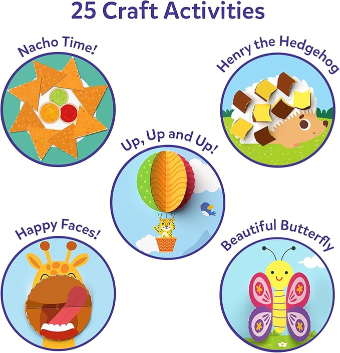 skillmatics scissor skills activity book - snip snip, 25 fun cutting & creative activities, 2 child-safe scissors, felt craft kit, classroom valentine’s day gift for kids ages 3, 4, 5, 6, 7