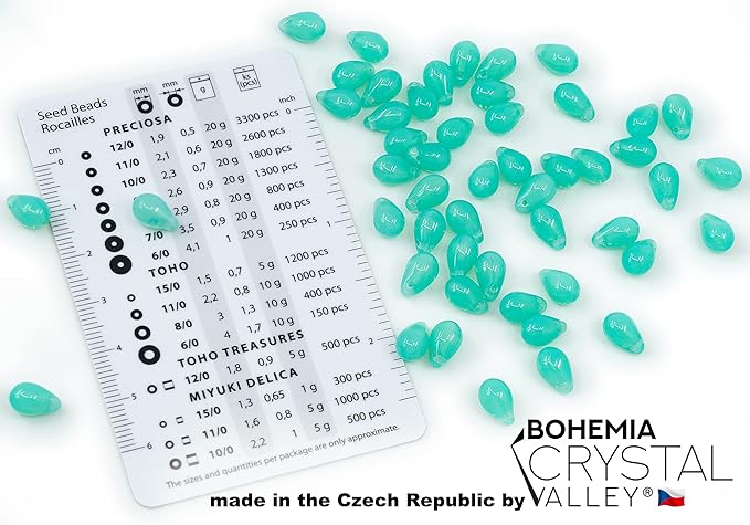 Czech 50-Piece Glass Beads, 6x9mm, Teardrop Light Opal Turquoise 61100