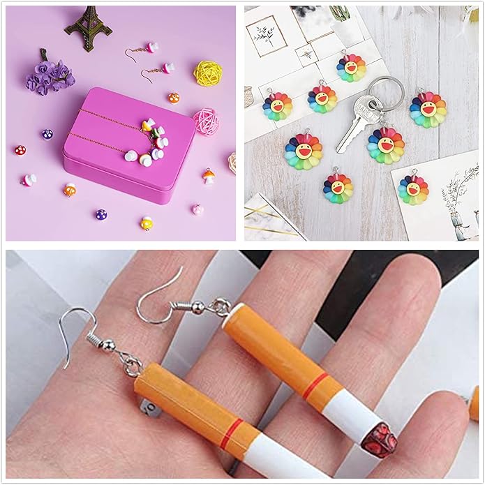 Resin Ice Cream Flower Dice Pendant Charms Colorful DIY Pendant Making Charm for Bracelet Necklace Earrings Keychain Craft