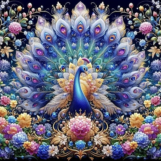 CZYWJMEI 5D Peacock Diamond Painting Kits for Adults Beginners,DIY Flowers Suitability Friends Diamond Art,Full Round Drill Diamond Dot Gem Art Kits,Home Wall Decor 12x12 Inch