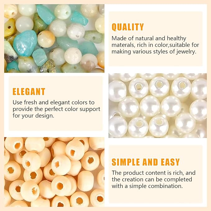 lisaruq jewelry making kit, 20+varieties, 300+natural stone beads, 1700+beads 、accessories and storage box, can diy 50+bracelets, necklaces, earrings，rings, etc. suitable for adults