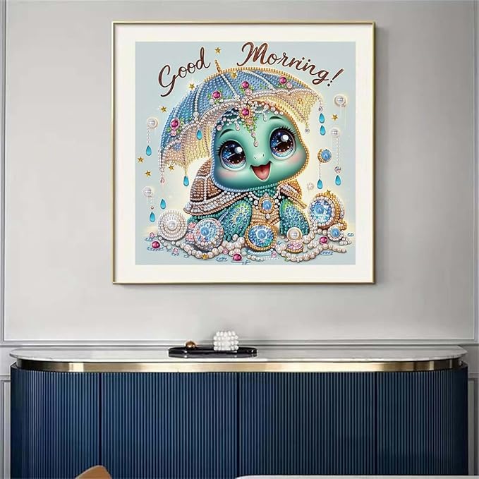 SHICERNHJ Sea Turtle 5D Diamond Art Kits for Adults,Special Shape Diamond Painting Kits for Cartoon Turtle,DIY Crystal Rhinestone Diamond Dots and Crafts for Adults Home Wall Decor 12 X 12inch