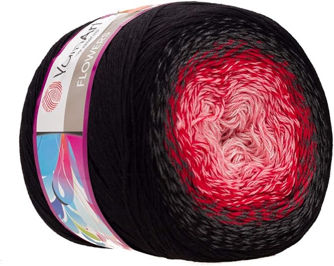 Yarn Art YarnArt Flowers Yarn 55% Cotton 45% Acrylic 250gr 1094yds Multicolor Cotton Yarn Rainbow Crochet Yarn Spring Summer - 1 Fine Sport Skein (282)