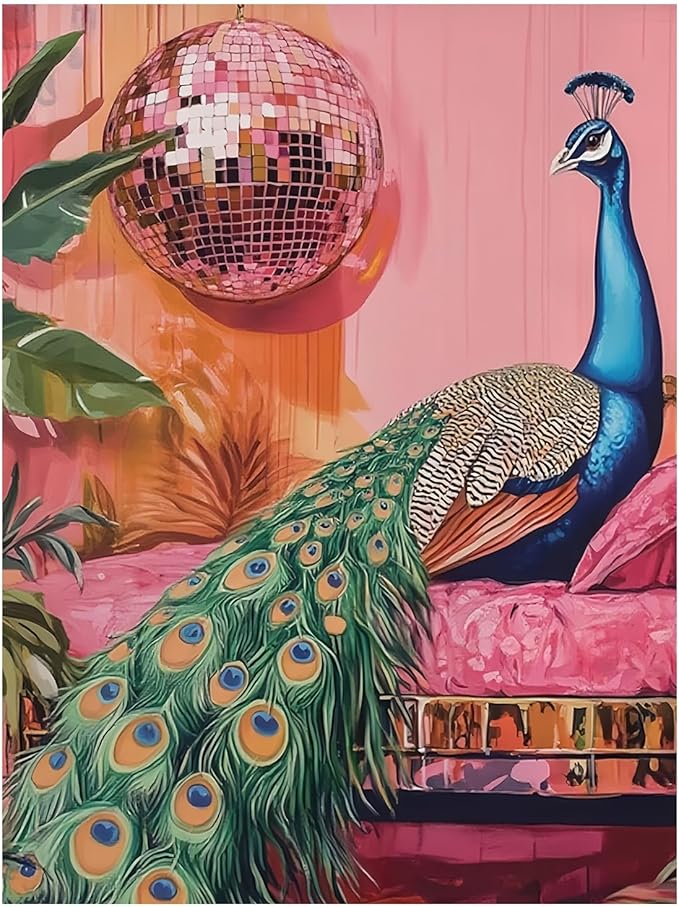 Mandun Peacock Paint by Numbers for Adult,Peacock Paint by Numbers Kit for Adults Beginners, DIY Acrylic Painting on Canvas for Home Wall Art Decor(16x20Inch