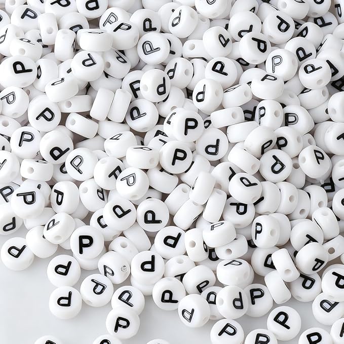 500pcs Letter P Beads for Friendship Bracelets Making Kit, DIY Jewelry Making Supplies Alphabet Beads