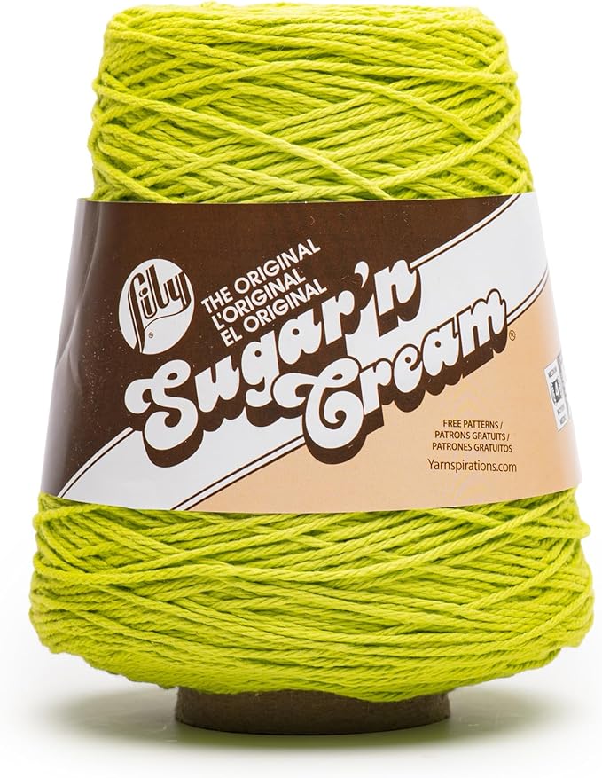 Lily Sugar N Cream Cones HOT Green Yarn - 1 Pack of 400g/14oz - 100% Cotton - #4 Worsted (Medium) - 674 Yards - Knitting/Crochet