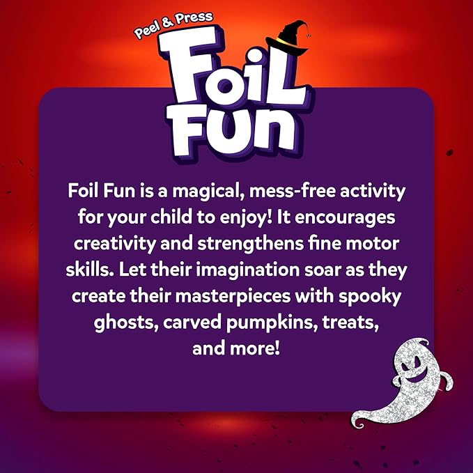 skillmatics foil fun - halloween, no mess art for kids, craft kits, diy creative party activity, trick or treat, gifts for girls & boys ages 4, 5, 6, 7, 8, 9