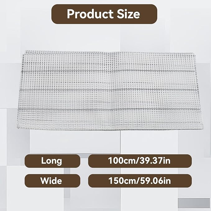 Latch Hook Canvas,Rug Making Canvas Latch Hooking Mesh Fabric Blank Rug Hooking Mesh Canvas Kit DIY Mesh Sheet Multipurpose Rug Hooking Mesh for Embroidery Knit(100 * 150cm)