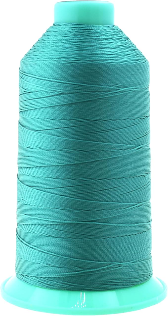 Mandala Crafts Size 138 420D T135 Bonded Nylon Thread - Turquoise 1250 YDs Tex 135 Heavy Duty Sewing Threads for Leather, Jeans, Weaving, Outdoor Marine Upholstery