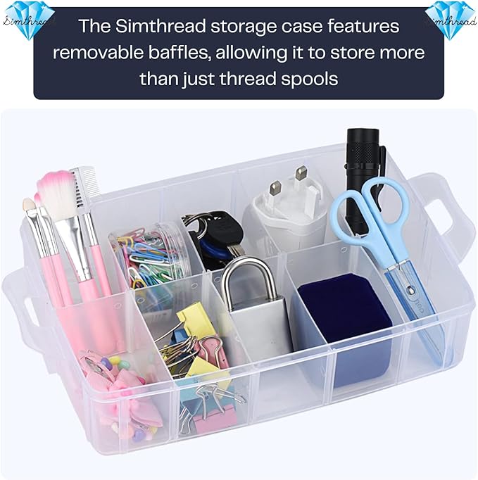 Simthread 40-Color Embroidery Thread Kit – 40 Spools 550 Yards Each, 40WT Polyester Thread with 2-Layer Stackable Box, Bobbins & Tools – Compatible with Brother, Janome, Babylock and More