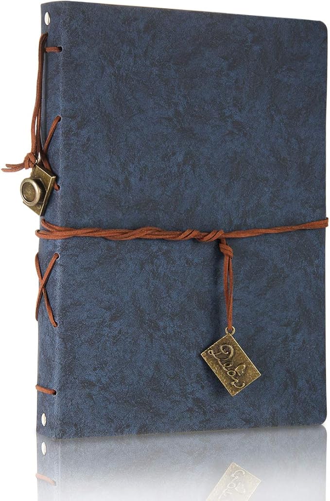 ThxMadam Leather Scrapbook Album 60 Pages Vintage Love Photo Album,11 * 8.1 Inch Scrapbook for Couples-DIY Memory Book,Birthday/Wedding Guest Book Gift for Anniversary Mother's Day