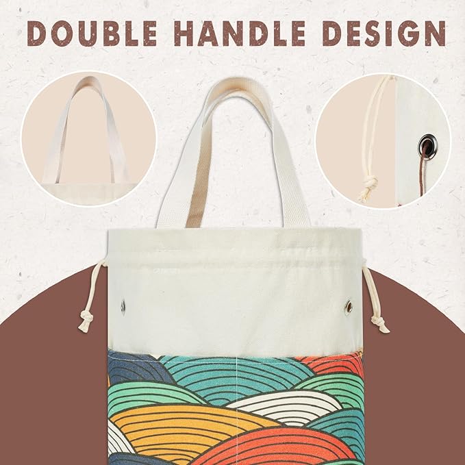TOGETRUE Yarn Bag, Knitting Crochet Tote Bag, Yarn Storage Bags Organizer, Crochet bags for Crocheting Project, Store Skein Ball, Short Knitting Needle (Large, Color Arc)
