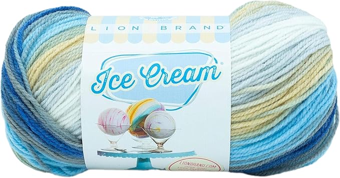 Lion Brand Yarn, Ice Cream Baby Yarn for Knitting, Crochet, and Crafts, Butter Pecan, 1 Pack, DK Weight Colorful Acrylic Fiber for Baby Blankets, Hats, and Sweaters