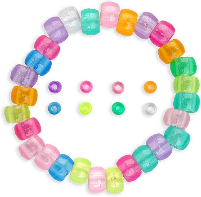 1000pcs Pony Beads, 15 Color Kandi Beads for Bracelets Making Kit, Hair Braids Crafts Jewelry Making Crafts Friendship Necklace Earrings DIY (Night Light Mixed Color)
