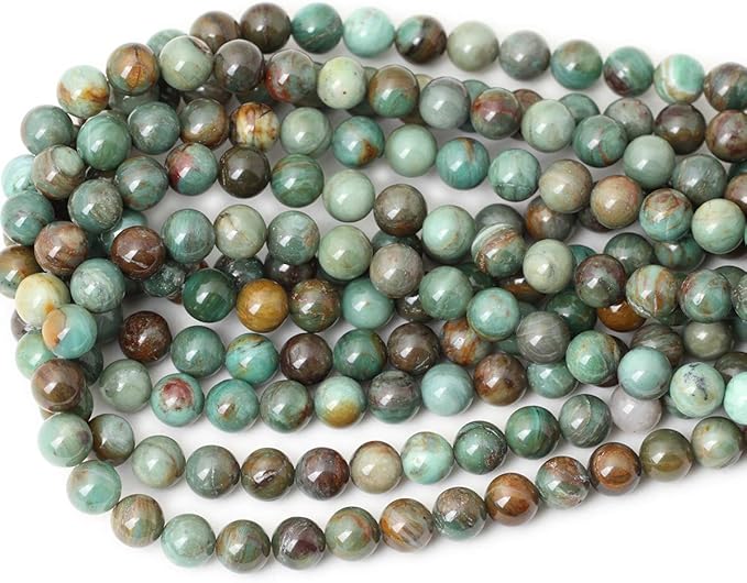 cheavian 35pcs 10mm natural dragon blood jade round loose beads stone beads for jewelry making 1 strand 15"