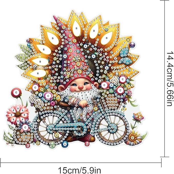 AiYuanzsh Sunflower Gnome Diamond Art Hanging, DIY 5D Irregular Shape Diamond Painting Pendant, Acrylic Ornament for Wall, Door, or Garden, Home Decoration, Handmade Craft Gift