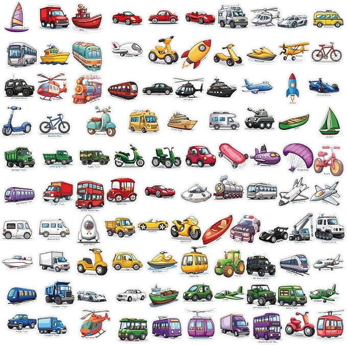 200 pcs car stickers bulk.truck stickers for kids classroom boys girls school,construction pack sticker gift for party favors book water bottles phone case laptop