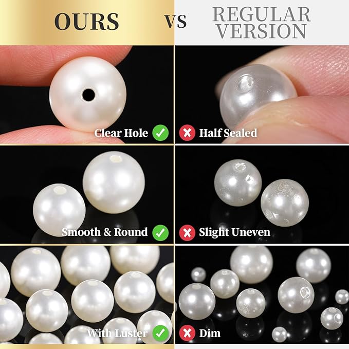 leobro pearl beads for bracelets, 720pcs bracelet making kit for adult, bracelet bead kits, small pearl beads and gold beads for bracelets, jewelry making kit