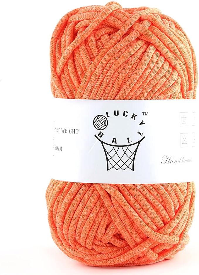 100g Yarn for Crocheting and Knitting,66yds/60m Cotton Yarn for Beginners,Cotton-Nylon Acrylic Blend Yarn for Beginners Crochet Kit Making(Bright Orange)