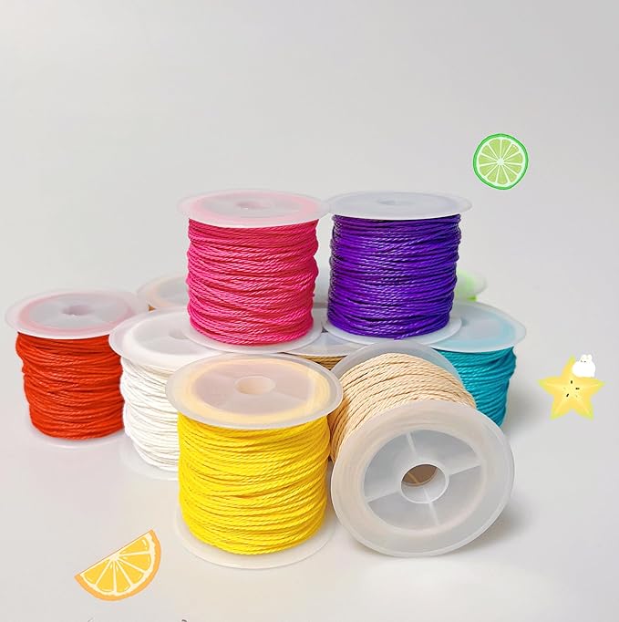685m 30 Colors 1mm Waxed Polyester Cord Bracelet Cord Wax Coated String for Bracelets Waxed Thread for Jewelry Making Waxed String for Bracelet Making 10m for Each Color