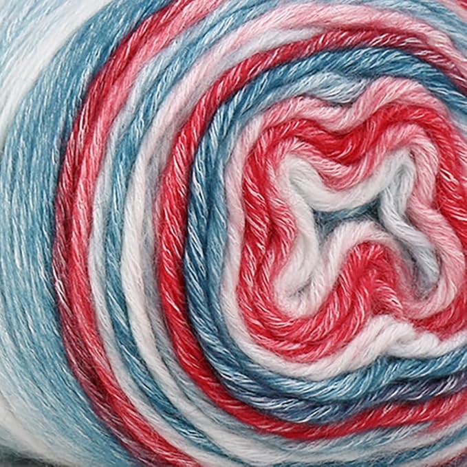 Crocheting Knitting-Gradient Cake Yarn, Soft Multicolor Medium-Fine Blended Yarn, Weight 100 Grams, Contains 60% Cotton 30% Acrylic 10% Wool. Suitable for Scarf, Gloves, Shawl, Blanket.(1157)