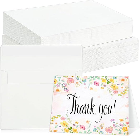60 Sets Watercolor Cards with Envelopes, 140 lb/300 GSM Watercolor Paper Cards, 4x6 Inch Foldable Blank Watercolor Postcards and Envelopes for Greeting Cards, Wedding Invitations, Thank You Card